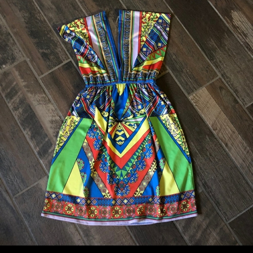 Flying Tomato tribal stretchy mini dress M
